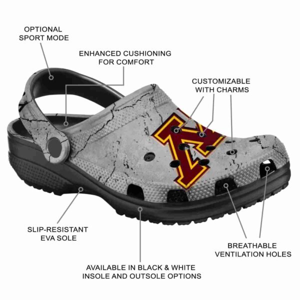customized minnesota golden gophers cracked texture clog new arrival