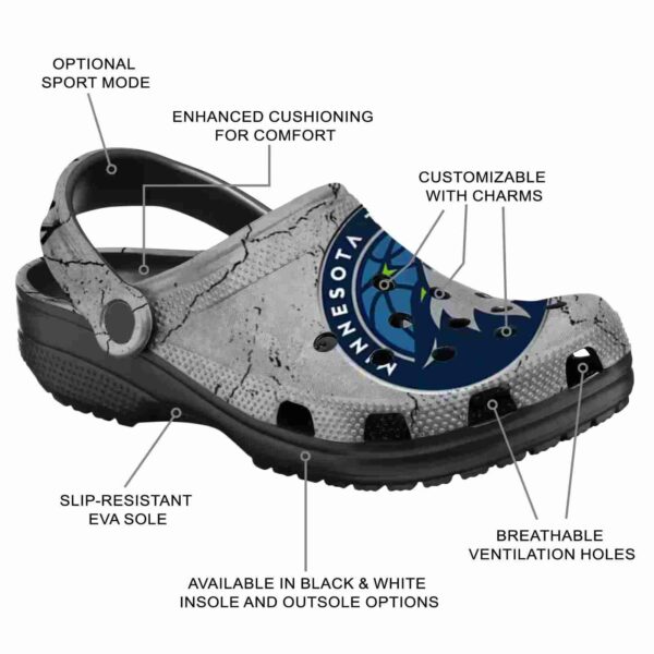 customized minnesota timberwolves cracked texture clog new arrival