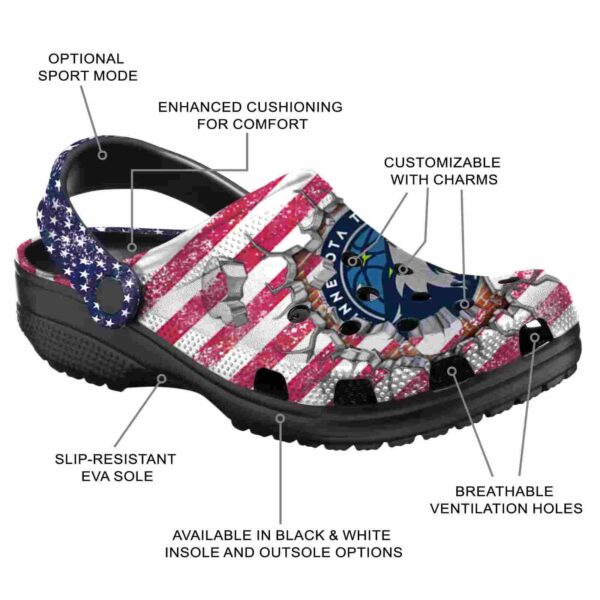 customized minnesota timberwolves freedom splinter clog new arrival