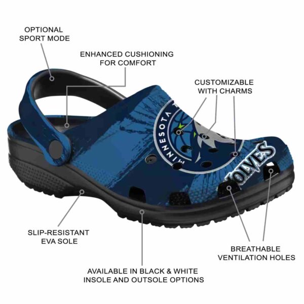 customized minnesota timberwolves paint splatter graphics clog new arrival