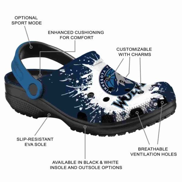 customized minnesota timberwolves splash art clog new arrival