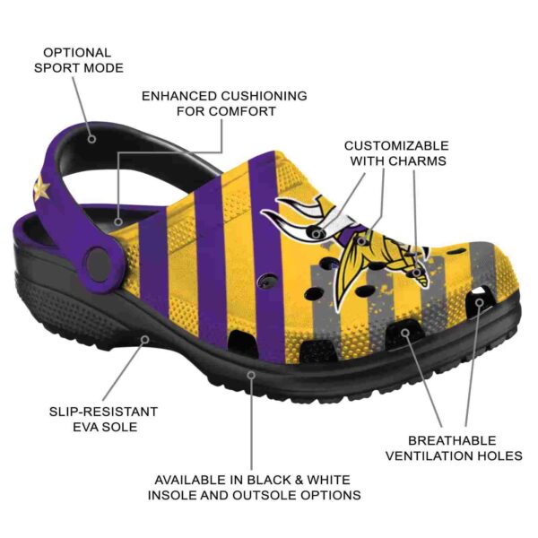 customized minnesota vikings star spangled graphic crocs new arrival