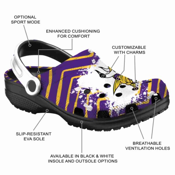 customized minnesota vikings zigzag paint burst crocs new arrival