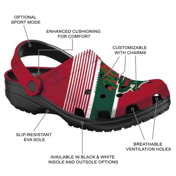 customized minnesota wild vibrant dual tone clog new arrival