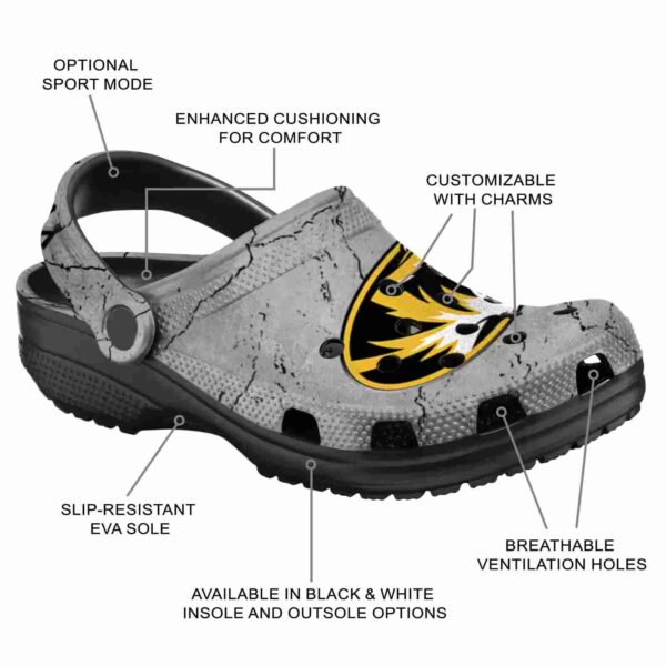 customized missouri tigers cracked texture clog new arrival