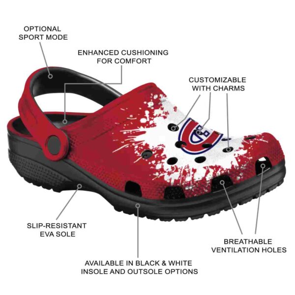 customized montreal canadiens splatter background clog new arrival