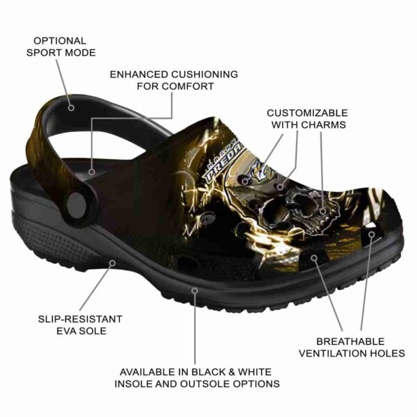 customized nashville predators gothic skull clog new arrival