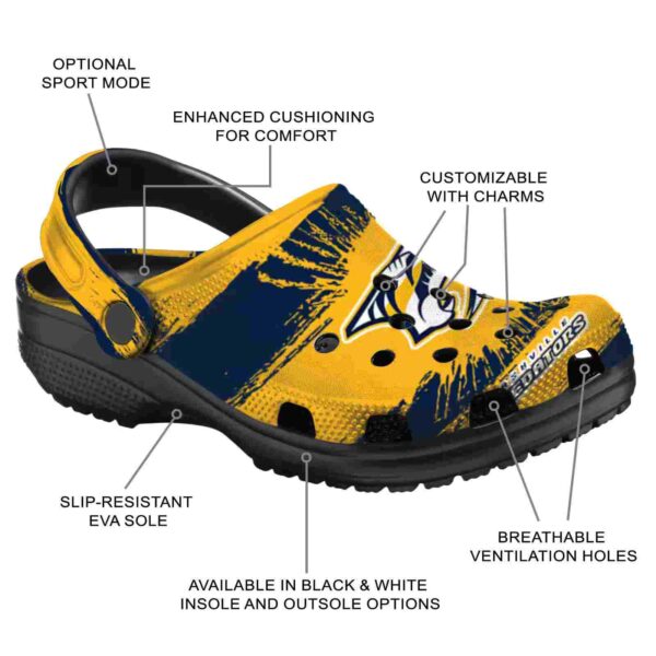 customized nashville predators paint splatter graphics clog new arrival