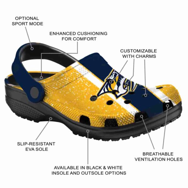 customized nashville predators vertical stripes clog new arrival