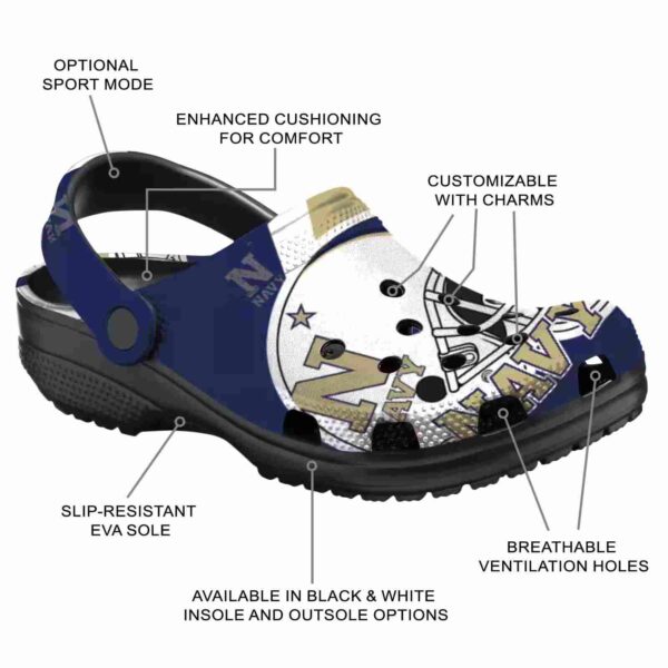 customized navy midshipmen football helmet clog new arrival