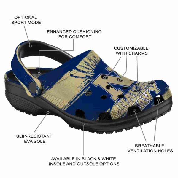 customized navy midshipmen paint splatter graphics clog new arrival