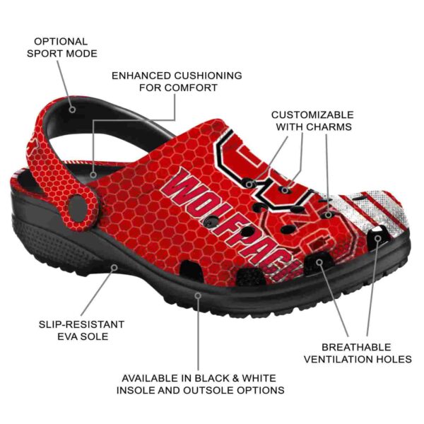customized nc state wolfpack contrasting stripes crocs new arrival