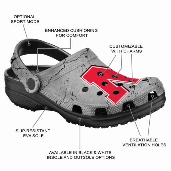 customized nebraska cornhuskers cracked texture crocs new arrival