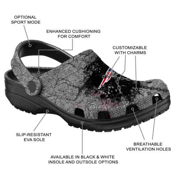 customized new england patriots cracked ground texture crocs new arrival