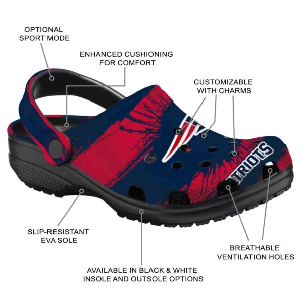 customized new england patriots paint splatter graphics crocs new arrival