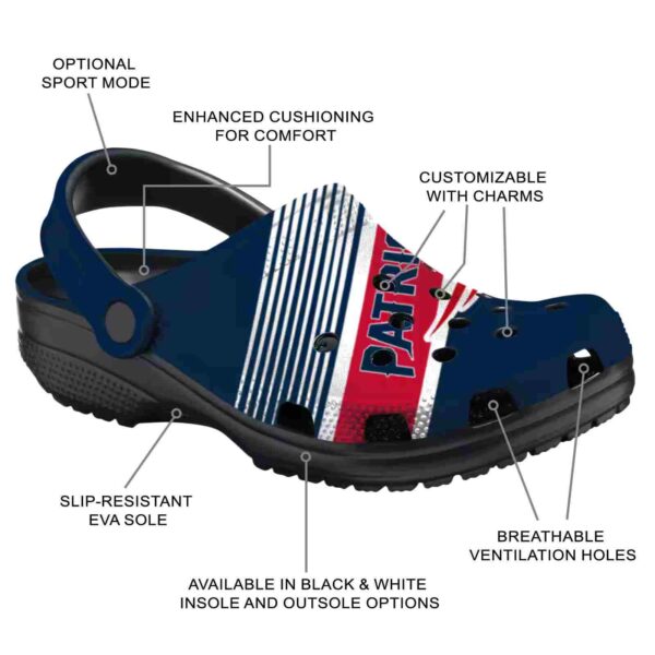 customized new england patriots vibrant dual tone crocs new arrival