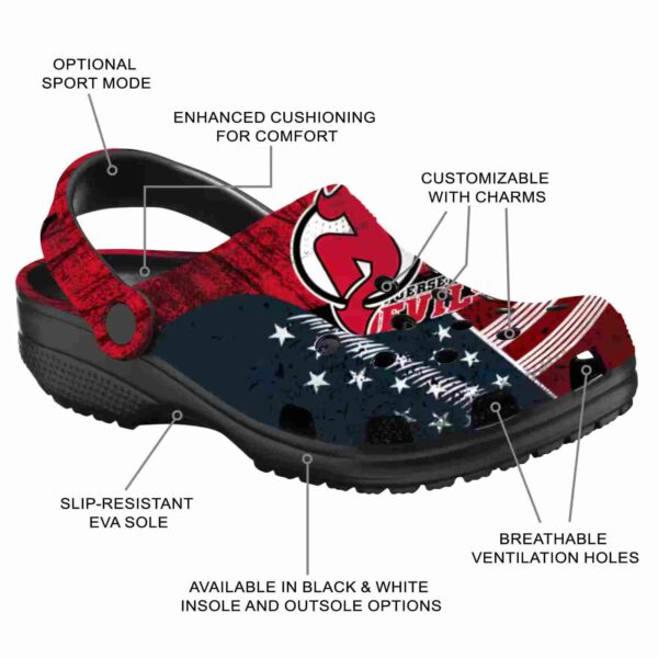 customized new jersey devils star spangled side pattern clog new arrival