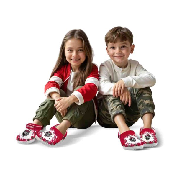 customized new mexico lobos splatter background clog fashion forward