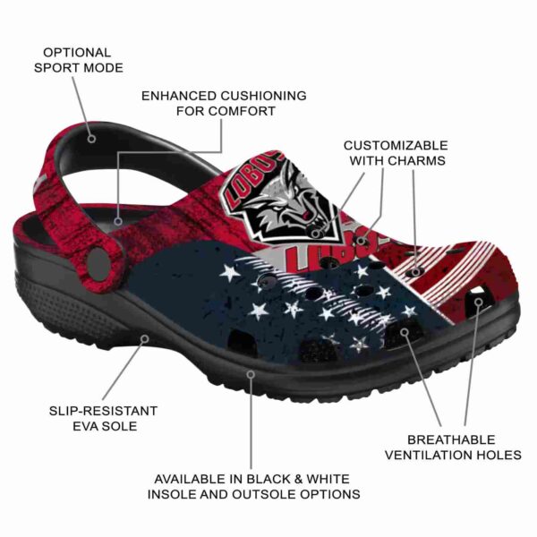 customized new mexico lobos star spangled side pattern clog new arrival