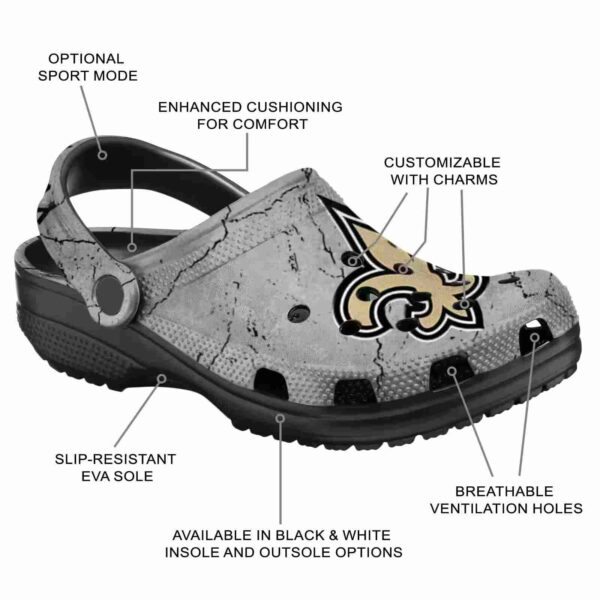 customized new orleans saints cracked texture crocs new arrival