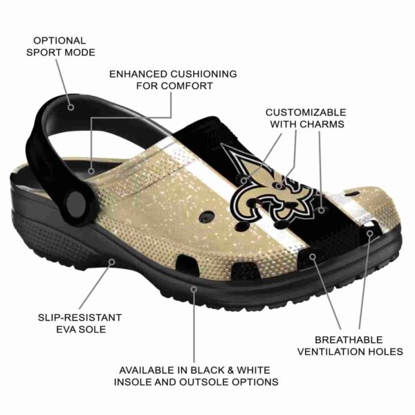 customized new orleans saints vertical stripes crocs new arrival