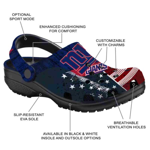 customized new york giants star spangled side pattern crocs new arrival