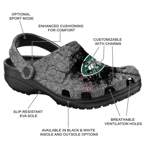 customized new york jets cracked ground texture crocs new arrival