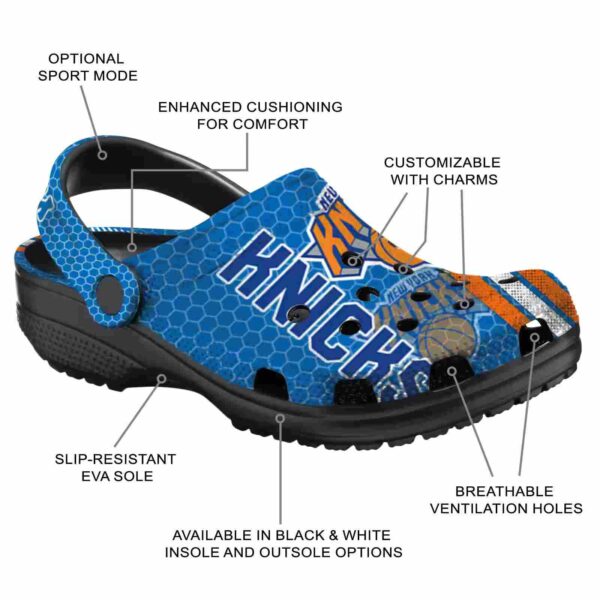 customized new york knicks contrasting stripes crocs new arrival
