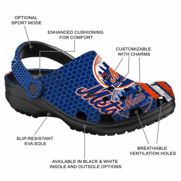 customized new york mets contrasting stripes crocs new arrival