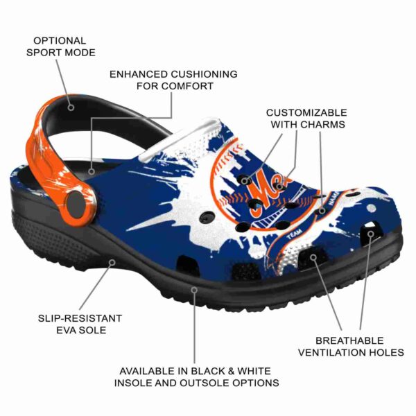 customized new york mets splatter pattern crocs new arrival