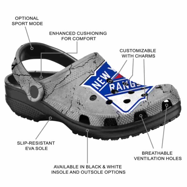 customized new york rangers cracked texture clog new arrival