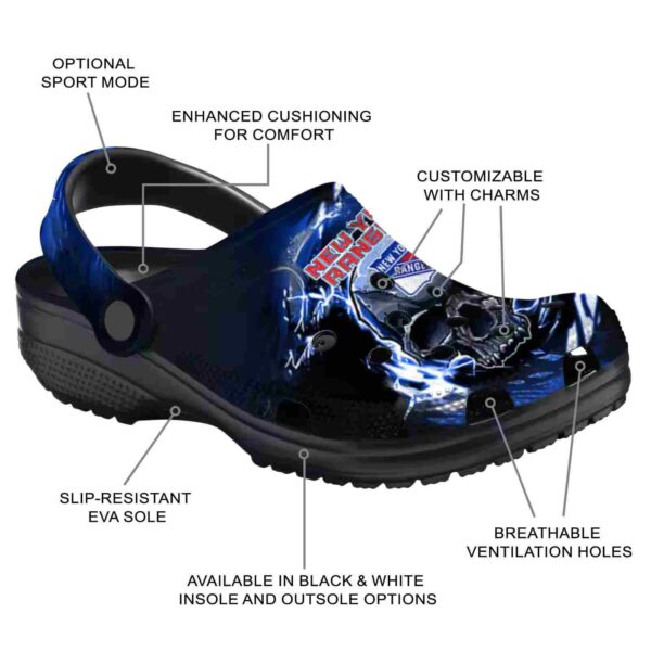 customized new york rangers gothic skull clog new arrival