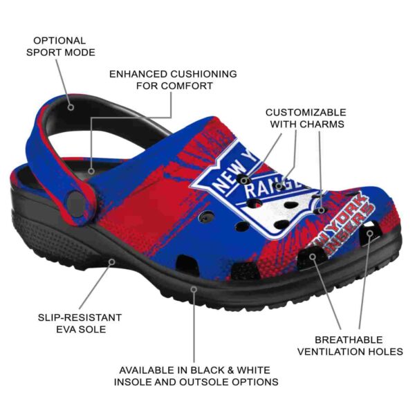 customized new york rangers paint splatter graphics clog new arrival