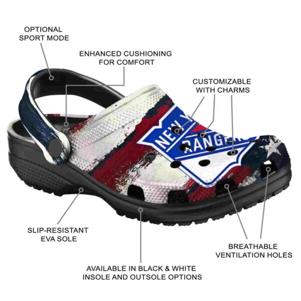 customized new york rangers patriotic stripes clog new arrival
