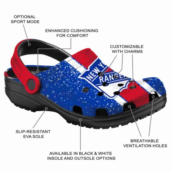 customized new york rangers vertical stripes clog new arrival