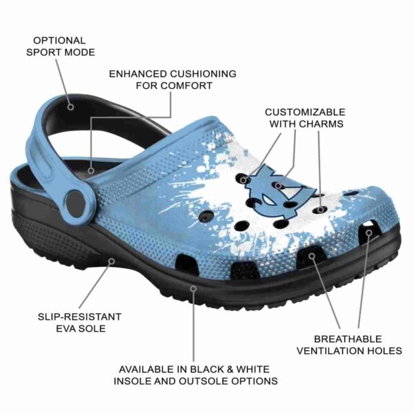 customized north carolina tar heels splatter background crocs new arrival