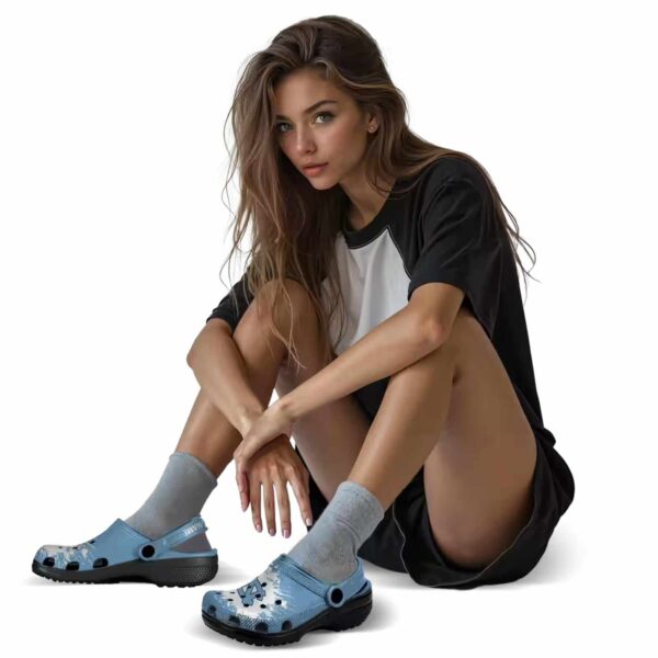 customized north carolina tar heels splatter background crocs premium grade