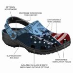 Customized North Carolina Tar Heels Star Spangled Side Pattern Crocs Best selling