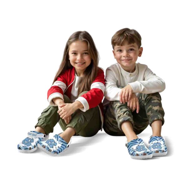 customized north carolina tar heels zigzag paint burst crocs fashion forward
