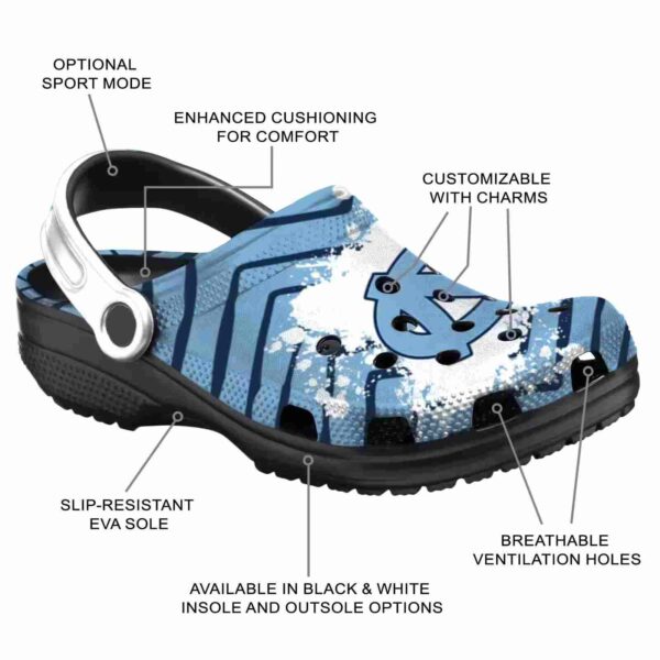 customized north carolina tar heels zigzag paint burst crocs new arrival
