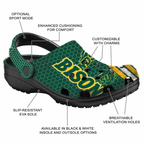 customized north dakota state bison contrasting stripes clog new arrival