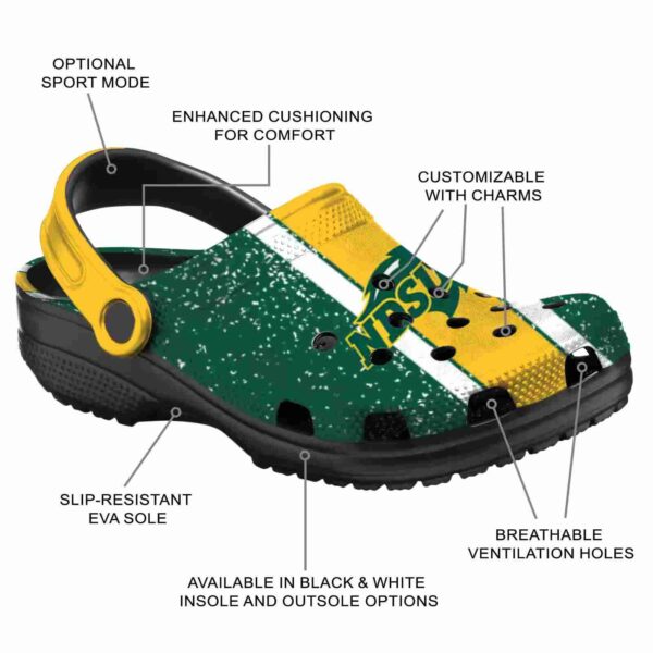 customized north dakota state bison vertical stripes clog new arrival