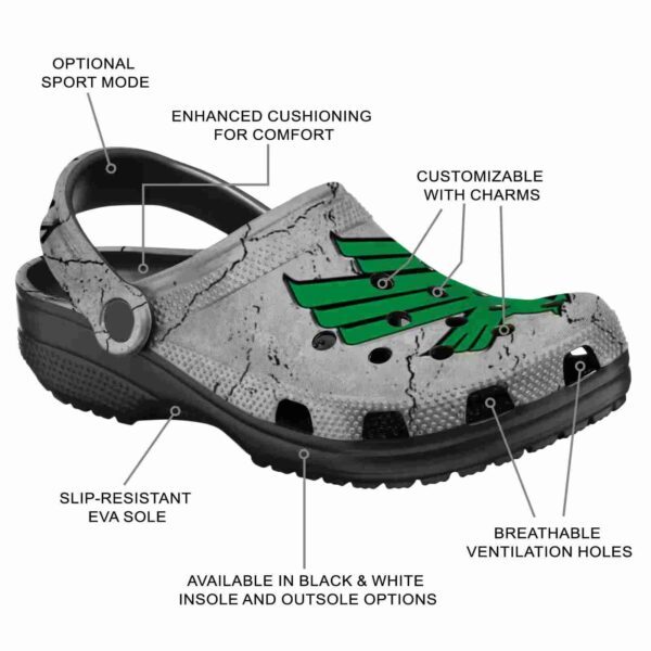 customized north texas mean green cracked texture clog new arrival