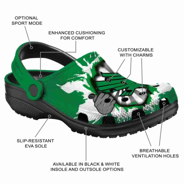 customized north texas mean green gripping hand clog new arrival