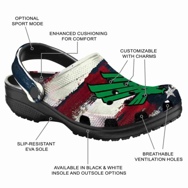 customized north texas mean green patriotic stripes clog new arrival