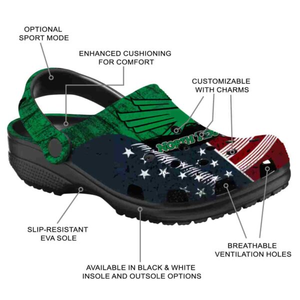 customized north texas mean green star spangled side pattern clog new arrival
