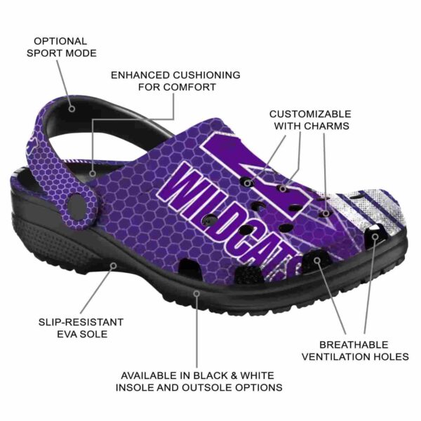 customized northwestern wildcats contrasting stripes clog new arrival