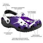customized northwestern wildcats splatter pattern clog best selling