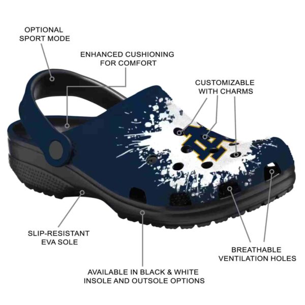 customized notre dame fighting irish splatter background crocs new arrival