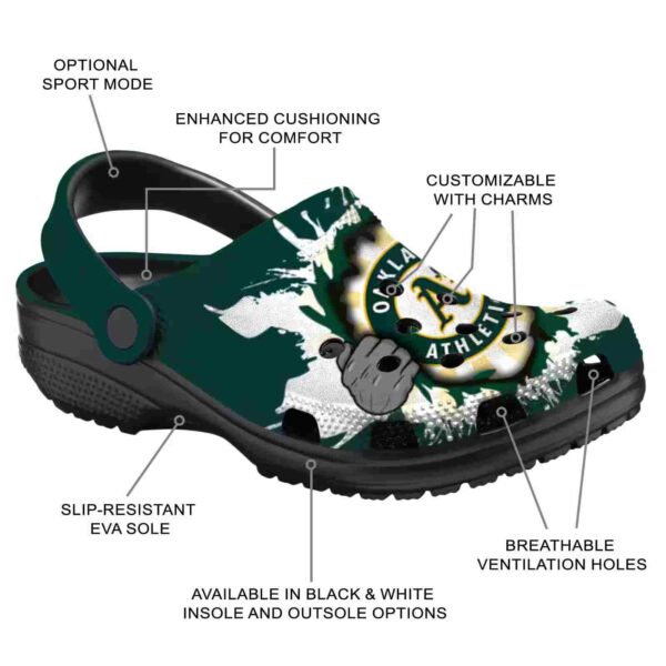 customized oakland athletics gripping hand crocs new arrival